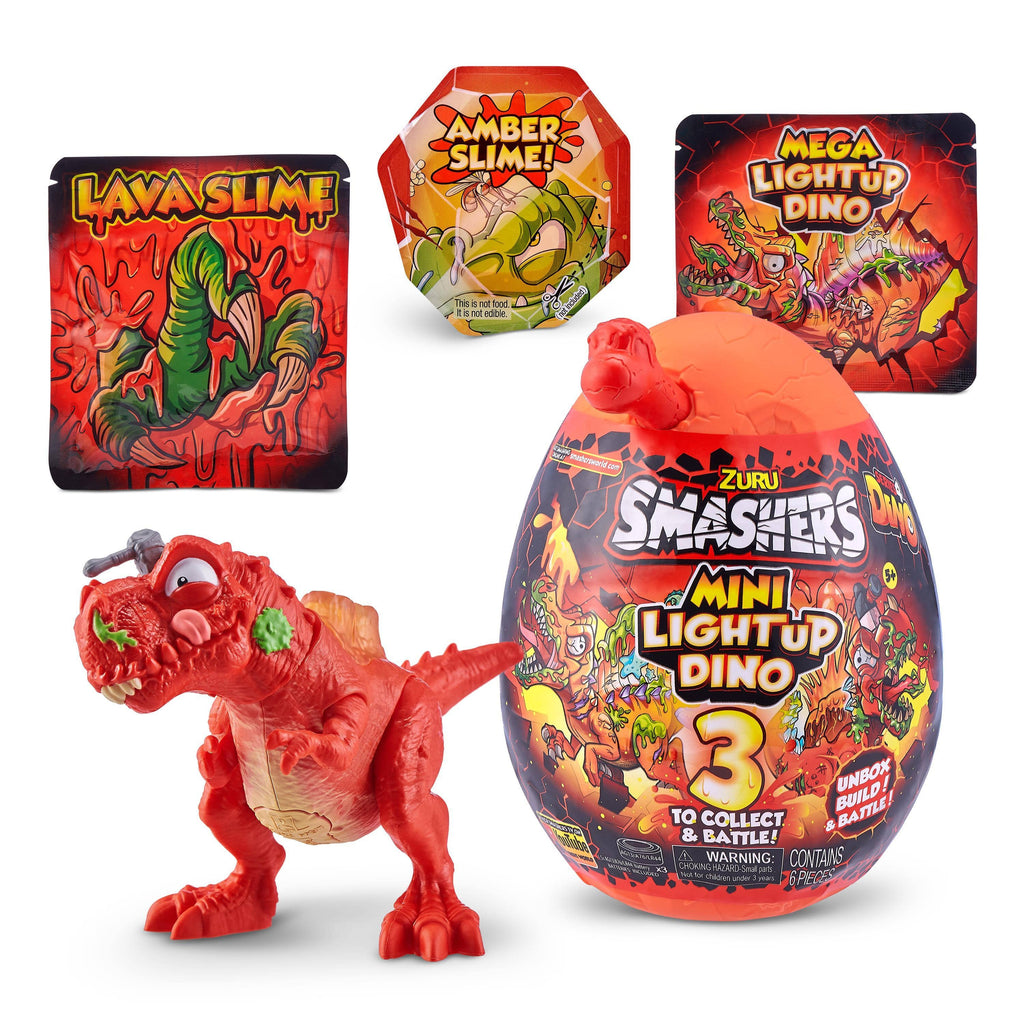 Zuru Toys Smashers Mini Egg Light-Up Dino Dinosaur Toy 6 Surprises